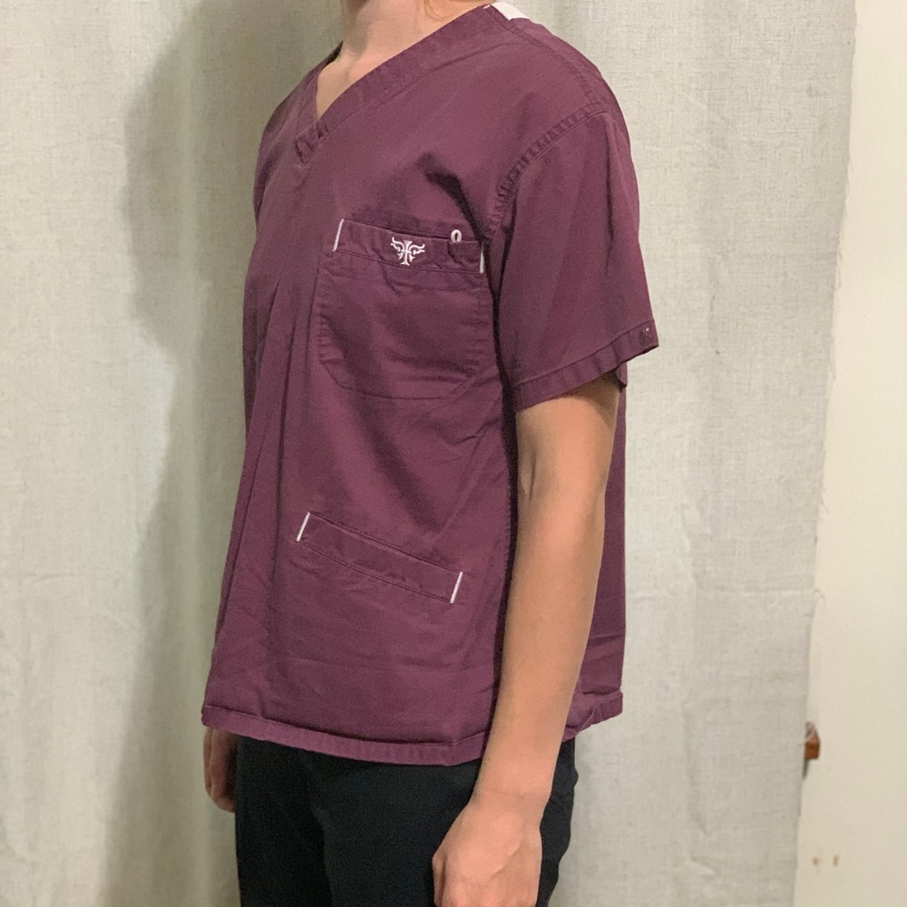 Maroon Med Couture Scrub Top